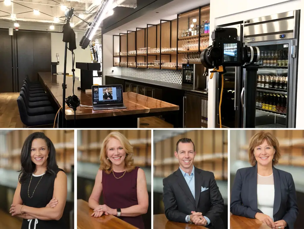 Professional on-location headshot photography setup