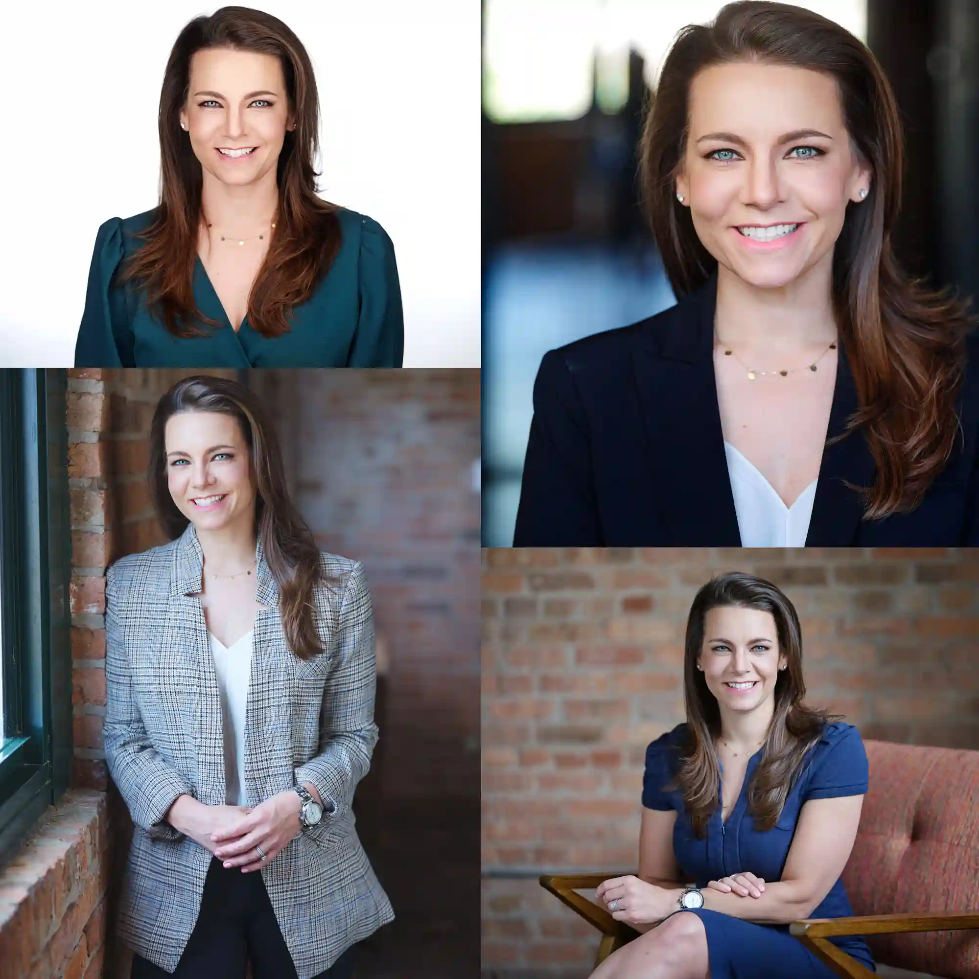 A collage of diverse business headshots displaying various styles, lighting, and backgrounds that reflect contemporary professional branding.