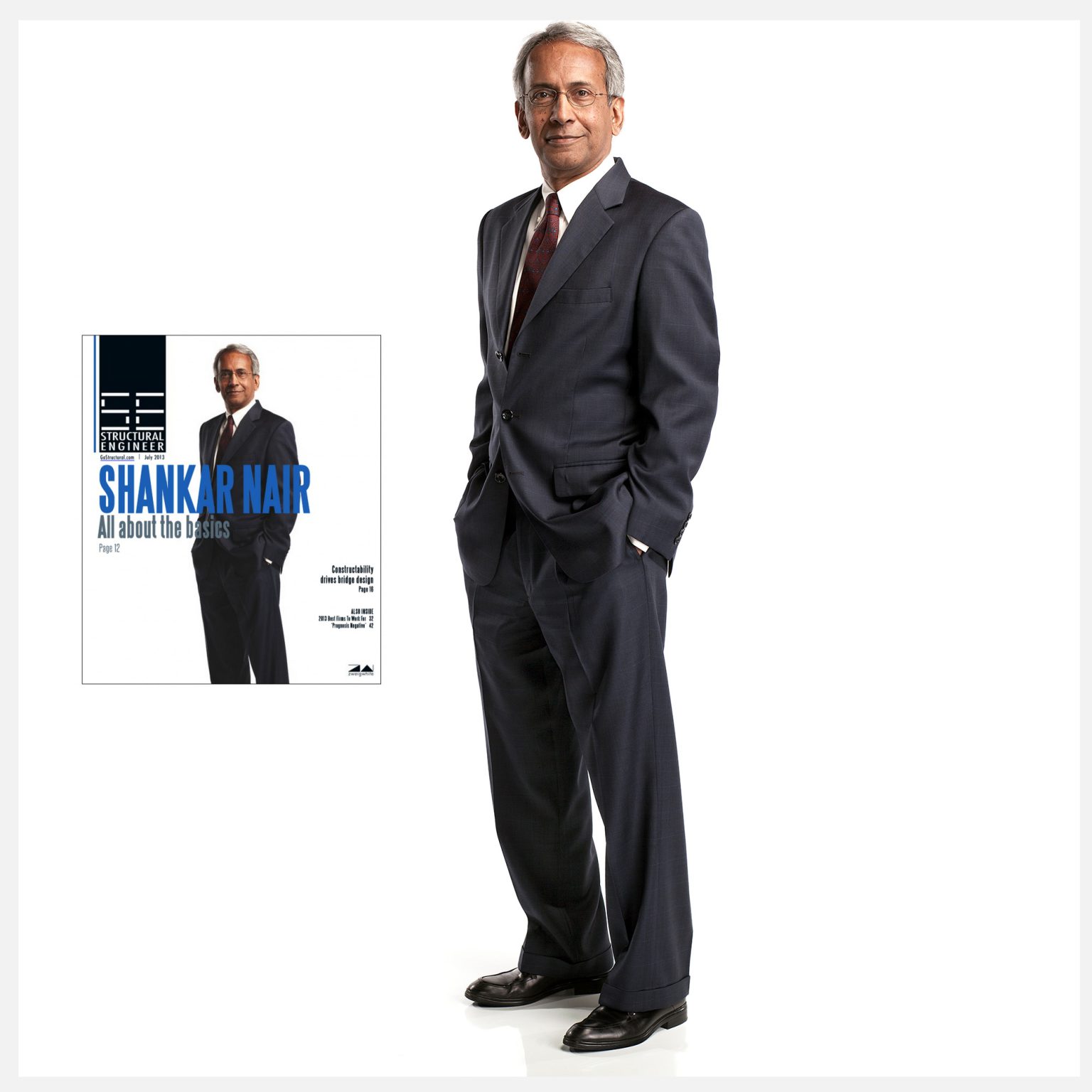 portrait of Shankar Nair for Structural Engineer Magazine